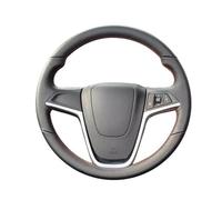 For Opel For Insignia 2008-2013 For Astra For Cascada For Mokka 2012-2019 DIY Black Soft Artificial Leather Car Steering Wheel Cover Steering Wheel Cover(Black Thread)