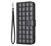 for OPPO A16/A55 5G/A54 4G Case, Shockproof Premium PU Leather Embossed Lattice Notebook Wallet Phone Cases with Kickstand Function Card Slots Flip Protective Cover for OPPO A16/A55 5G/A54 4G,black