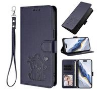 for OPPO A58 5G /A78 5G Case, Polka Dot Shockproof Flip Wallet Phone Case Magnetic Closure Viewing Stand Function Notebook Bumper Cover forOPPO A58 5G /A78 5G with Card Holder Blue