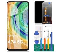 For OPPO A74 5G LCD Display For Oppo A54 5G Screen Replacement For OPPO A74 5G Touch Screen CPH2197 Digitizer Assembly CPH2195 Repair Kit(Black,Without Frame)