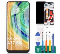 For OPPO A77 5G LCD Display For OPPO A57 5G Screen Replacement For OPPO CPH2339 PFTM20 Touch Digitizer Repiar Kits (Black,With Frame)