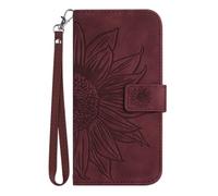 for OPPO A80 5G/A3 Pro Case with Card Holder, Sunflower Magnetic Back Flip Case for OPPO A80 5G/A3 Pro Wallet Case for Women, Protective Case Phone Case for OPPO A80 5G/A3 Pro Burgundy