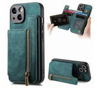 for OPPO A93 5G/A74 5G/A54 5G Case, Premium Leather Zipper Wallet Book Flip Stand View Phone Cover with Card Holder Slots Compatible with OPPO A93 5G/A74 5G/A54 5G,Dark green
