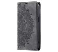 for OPPO A94 4G/F19 PRO/Reno 5Z Case, Embossed Mandala Shock-Absorption PU Leather Notebook Phone Cases with Stand Card Holders Shockproof Flip Protective Cover for OPPO A94 4G/F19 PRO/Reno 5Z grey