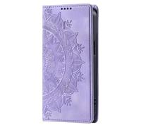 for OPPO A94 4G/F19 PRO/Reno 5Z Case, Embossed Mandala Shock-Absorption PU Leather Notebook Phone Cases with Stand Card Holders Shockproof Flip Protective Cover for OPPO A94 4G/F19 PRO/Reno 5Z purple