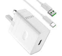 For OPPO Charger 80W SUPERVOOC Plug Power Adapter UK/USB C Charging Cable 1.8M for OPPO Find X6 X8 X5 Pro 5G X2 X3 Pro Neo Reno13 12 11 Pro 10 12F A98 A78 A80 Realme 12 GT Neo3 USB Wall Charger