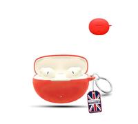 for OPPO Enco Air5 PRO Wireless Earbuds,daunke Soft Silicone Protective Cover,Skin Case with Carabiner,Full Protection,Red