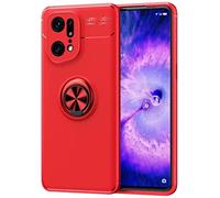 For Oppo Find X5 Pro 5G Case, Anti-Scratch Shockproof Slim Gel Rubber [Protective] Phone Case Cover, Magnetic Ring [Kickstand] With [360 Rotation] Case For Oppo Find X5 Pro 5G - Red
