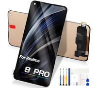 For Oppo Realme 8 Pro/7 Pro/Reno5 Z LCD Display for Realme 8 Pro RMX3081 LCD Screen Touchscreen Digitizer Assembly with Frame (Black)