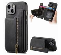 for OPPO Realme C67 4G Case, Premium Leather Zipper Wallet Book Flip Stand View Phone Cover with Card Holder Slots Compatible with OPPO Realme C67 4G,black