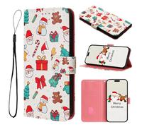 For OPPO Reno 13 Pro 5G Case, Christmas Tree Snowman PU Leather Flip Phone Cases Shockproof Magnetic Folio Kickstand Card Holder Protection Wallet Cover for OPPO Reno 13 Pro 5G Christ-5