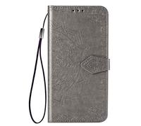 for Oppo Reno12 Pro Case, Shockproof PU Leather Flip Cover Mandala Notebook Wallet Case With Magnetic Closure Stand Card Holder ID Slot Folio Soft TPU Bumper Protective for Oppo Reno12 Pro grey