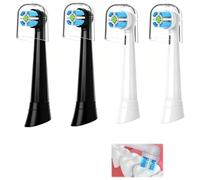for Oral B Io Brush Heads 4pcs Replacement for Oral B Toothbrush Head Compatible for Io Toothbrush Head for Io 3/5/6/7/8/9/10 Series, Toothbrush Head(White/Black)
