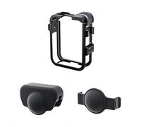 For Osmo 360 Cage - Aluminum Alloy Protective Frame for Dji Osmo 360, Lightweight Metal Camera Cage with Quick-release Bottom, Dual-lens Protection, 1/4" Thread for Vertical Shooting (Black)
