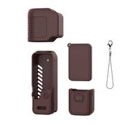 for OSMO Pocket 4, Body Case, Screen Protector, Lens Cap, Short Handle Protective Case, Lanyard,Breathable and Anti-Scratch Accessories (Brown)