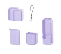 for osmo Pocket 4 Silicone Cover by for dji - Washable Shockproof Sleeve with Lens Guards Grip Cover Screen Protection Full Protection Kit for Outdoor Adventures(Purple)
