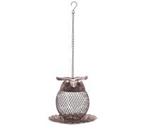for Outdoor Birds - Vintage Metal Cute Squirrel Proof - Bird Owl Shape Large Capacity | for Garden Balcony Terrace Porch Tree for Feeding and Watching