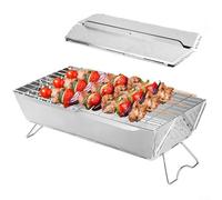 For Outdoor Camping Folding Campfire Grill Charcoal BBQ Barbecue Stove Stainless Steel Design Portable and Easy to Assemble for Multiple Cooking Options