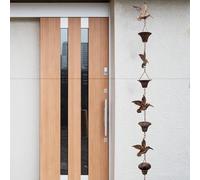 For outdoor Elegance 8 5ft Metal Rain Chain that Directs Water with Style, for Various Landscaping Needs (Brown)