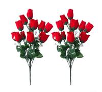 For Outdoor Memorial Decor 2PCS Artificial Rose Bouquets Designed for Cemetery Graves with Lifelike Appearance and Integrity