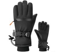 For Outdoor Winter Use Ski Gloves With Advanced Thermal Protection, Double Waterproof Layers, Touchscreen Compatible Fingertips, Anti Slip PU Palm, And Adjustable Wrist Closures(L Black)