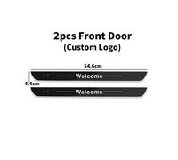 (For P-EUGEOT, 2pcs Front door) New Carbon fiber Customized Car Door illuminated Sill Logo Projector Lamp