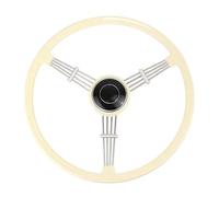 For P&orsche 356 A B C 1950-1966 Classic Vintage Steering Wheel 3 Spoke Car Tuning Steering Wheel Car Steering Wheel(White)