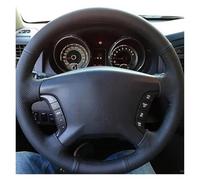 For Pajero 2007-2019 For Galant 2008-2012 For Zinger 2008-2011 Car Steering Wheel Cover Hand-stitched Microfiber Leather Car Steering Wheel Covers(White Thread)