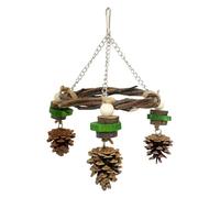 for Parakeet Cage | Hanging Hammock for Climbing, Chewing | Wooden Bird Toy, for Parrots, Sparrows, Birds, Outdoor Pet Park, Perch and Perch, Chew and