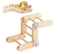 For Parakeets - 7.87 Inch Adjustable Wooden Angle | 3.94 x 3.15 Inch Climbing Perch Station - 1 Light Weight Cockatiel Lovebird Gum Health Toy