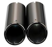 For Passat B7 For CC For VW For Tiguan Car Exhaust Pipe Tip Muffler Covers Decorative Accessories Tailpipe Titanium Black 2pcs Exhaust Tail Pipe(Titanium black)