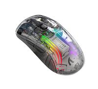 For PC Laptop Transparent Wired Wireless Bluetooth-compatible 2.4G Three types of connection Mouse Mute RGB Colorful Game Electronic Competition Office Mouse (BLACK)