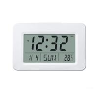 For Perpetual Calendar LCD Clock with Alarm, Temperature Readings, 12H 24H Format Option, and Luminous Display for Low Light (white)