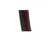For Peugeot 206 2002-2006 Hand-stitched Artificial Leather Car Steering Wheel Cover Steering Wheel Braid Wheel Sleeve Protector(Red line)