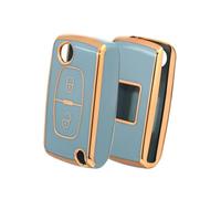 For Peugeot 207 307 308 407 607 807 For C2 C3 C4 C5 C6 2 Buttons Car Remote Key Case Flip Folding Key Shell Cover(Blue gold)
