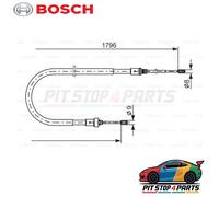 For Peugeot 207 Hand Brake Cable Bosch 1987477235 Durable Premium 2007-2008