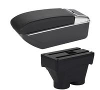 For Peugeot 208 2012-2018 Armrest Box Car Storage Box Armrest Car Accessories Retrofit Parts Interior Detail Large Space Ashtray Armrests Centre Console(D2 Black line No USB)