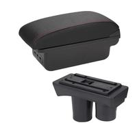 For Peugeot 301 2014 2015 2016 Car Armrest Box Retrofit Parts Interior Storage Box Accessories WEFOLCC(B1 Black red 3USB)