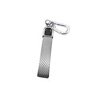 For Peugeot C1 C2 C3 C4 C5 DS3 DS4 DS5 DS6 Bag Holder Keychain Auto TPU Carbon Car Flip Key Cover Case(Silver keychain)