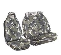 FOR PEUGEOT PARTNER 2014 - Heavy Duty Van Seat Covers Single Drivers And Double Passengers Seat Covers - 2 + 1 - Grey Camouflage Military