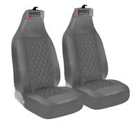 FOR PEUGEOT PARTNER 2017 - Premium Luxury Car Seat Covers - Grey Quilted Diamond Leather - 2 x Fronts