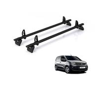 For Peugeot Partner 2018+ Roof Rack Rhino Kammbar Black 2 Bars