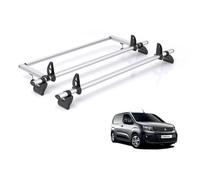 For Peugeot Partner 2018+ Roof Rack Rhino Kammbar Pro 2 Bars + Roller | Only fits L1 Short Wheelbase with Barn Doors, 2x Aluminium Roof Bars With Ladder Roller [GB2PR/BR37]