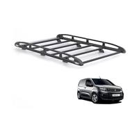 Rhino Black Roof Rack for Peugeot Partner 2018+ Van (Only for Standard (L1) Wheelbase With Barn Doors) Heavy Duty KammRack Black with Integrated Ladder Roller (B672)