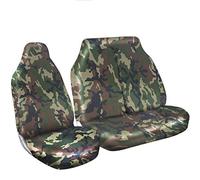 FOR PEUGEOT PARTNER 2019 - Heavy Duty Van Seat Covers Single Drivers And Double Passengers Seat Covers - 2 + 1 - Green Camouflage Military