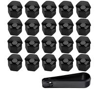 for Peugeot RCZ 6008 607 301 508 408 406 Wheel Nut Covers Caps, Plastic Tyre Wheel Hub Screws Nut Cap Set, Protection Wheel Bolt Nut Cover, Wheel Styling Accessories,17mm-Black