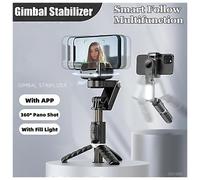 For Phone Wireless Gimbal Stabilizer Selfie Stick 360 Degree With Light