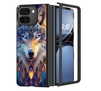 for Pixel 9 Pro Fold Case,Ultra Thin 1.2mm Hard PC Cover,Matte Anti-Scratch Anti-Fingerprint Shockproof Protection,Phone Case for Google 9 Pro Fold,Wolf Spirit Art