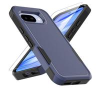 for Pixel 9A Case, [Military Grade Drop Tested] with HD Screen Protector, Dual Layer Protective Heavy Duty Cell Phone Cover Non-Slip Shockproof Rugged Case for Google Pixel 9A (Blue)
