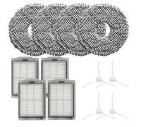 For Polaris PVCRAC 7790 and for IQ Home Vacuum Cleaner Side Brush HEPA Filter Mop Cloth Replacement Parts Kit for Conga 20090 ProAI InfinitySoap Cut&Spa, 4 Filters 4 Mop Cloths 4 Side Brushes